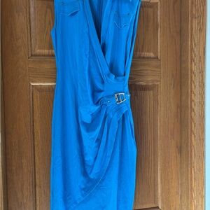 Cache Vibrant Blue Asymmetrical Dress